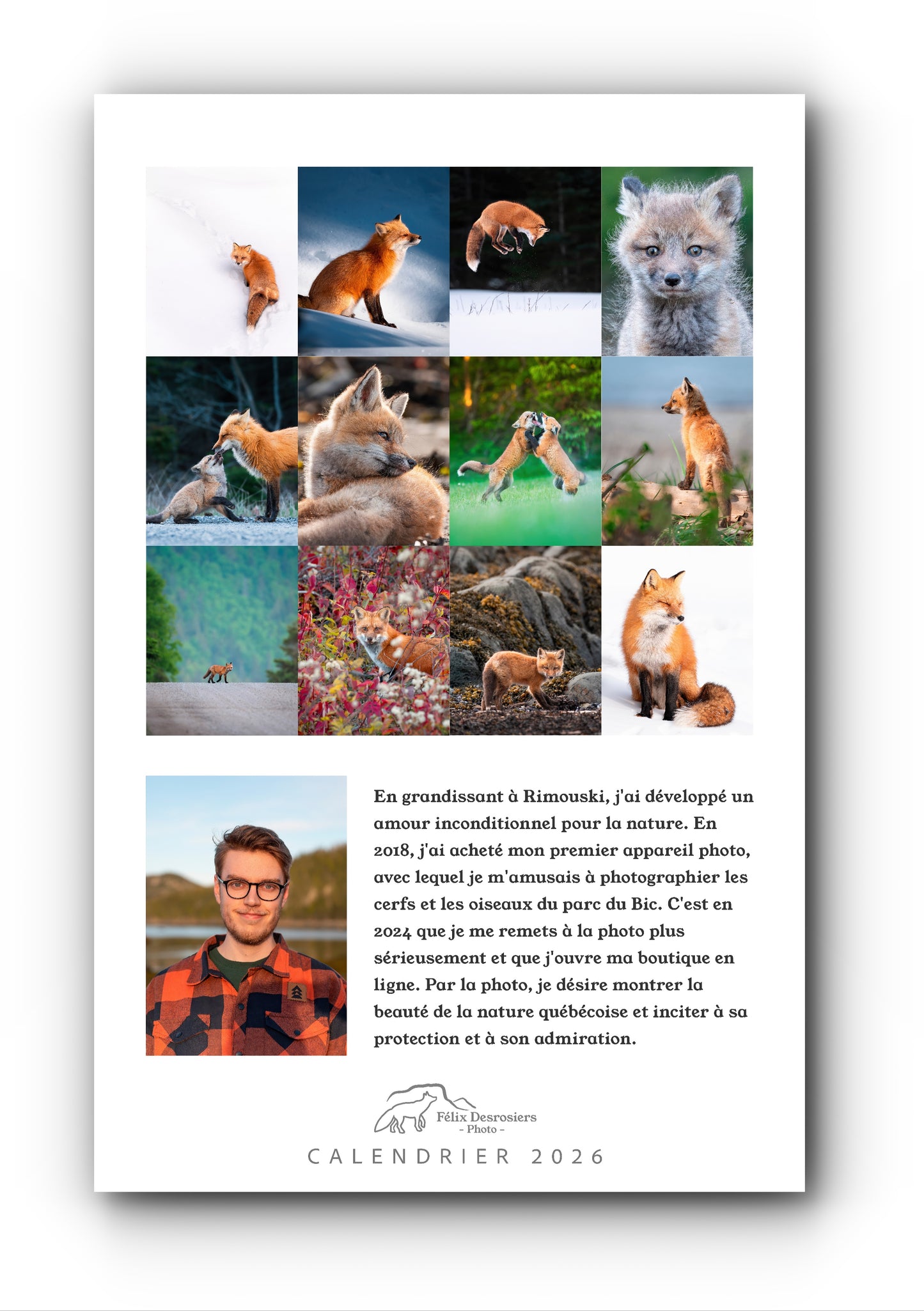 Calendrier 2026 - 100% renards